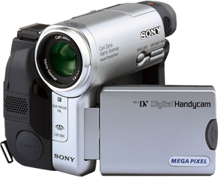 Silver and black DV Digital Handycam model DCR-TRV33E made by Sony
